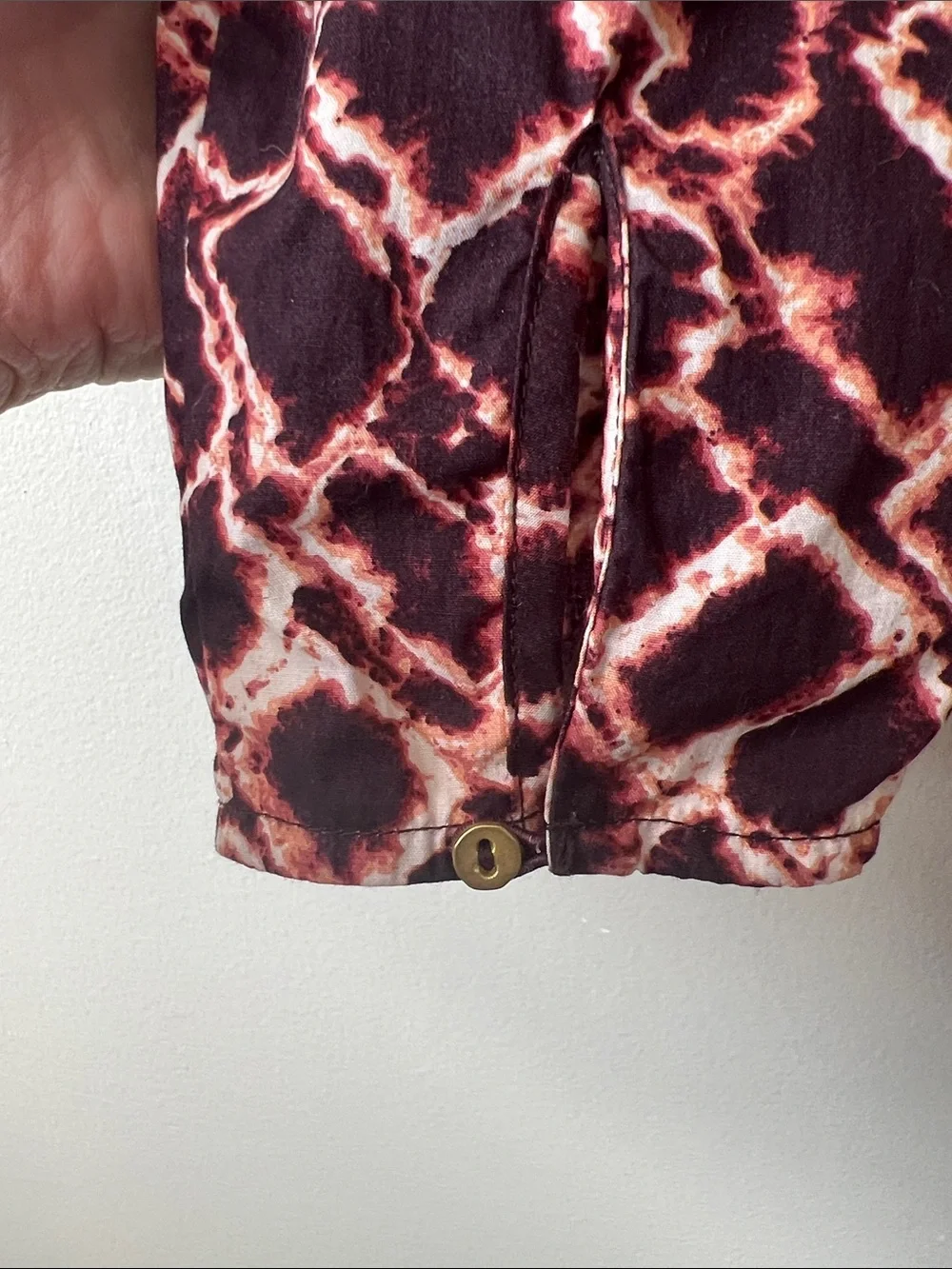 Ulla Johnson Ingrid Blouse Henna Shibori Puff Sleeve Cotton Top Size 0